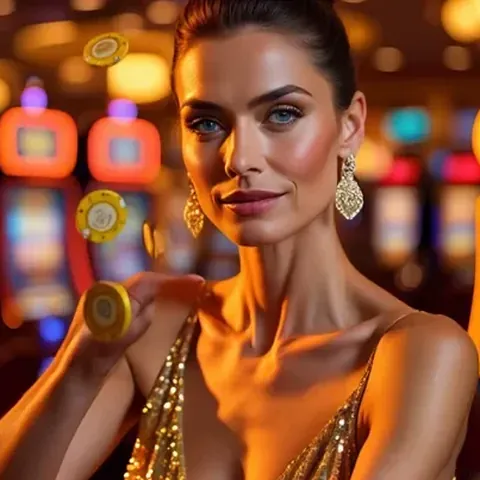 Casibom güncel giriş adresi: slot salonunda jeton tutan kadın