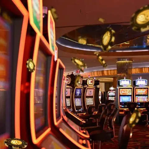 Telefondan Casibom girişi: neon ışıklı slot salonu